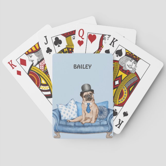 Mops Dog Spielkarten (Rückseite)