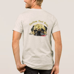 Mops Dog T - Shirt mit benutzerdefiniertem Text lu