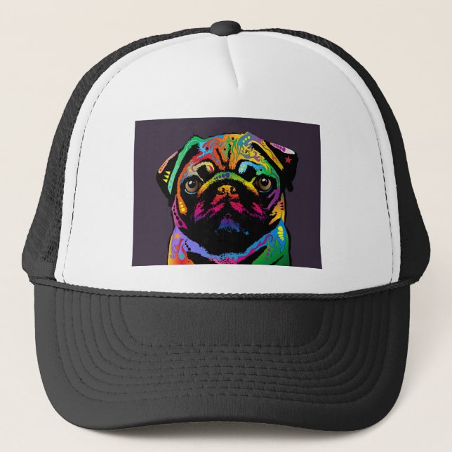 Mops Dog Truckerkappe (Vorderseite)