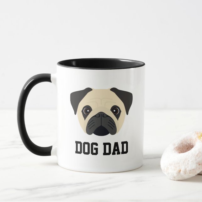 Mops Dog Vater Tasse (Mit Donut)