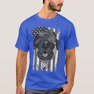 Mops Dog Veteran 4. Juli T-Shirt