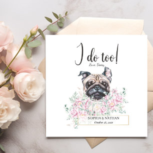 Mops Dog Wedding Cocktail Napkins Serviette