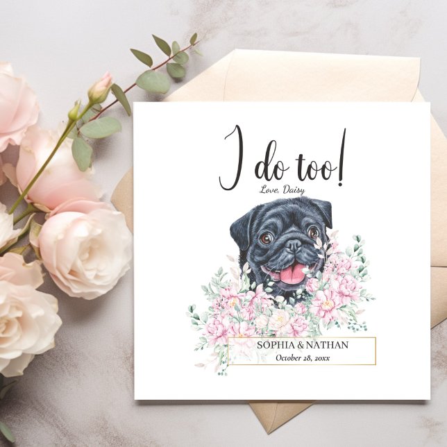 Mops Dog Wedding Cocktail Napkins Serviette (Von Creator hochgeladen)