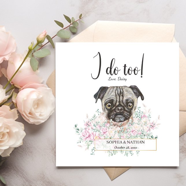 Mops Dog Wedding Cocktail Napkins Serviette (Von Creator hochgeladen)