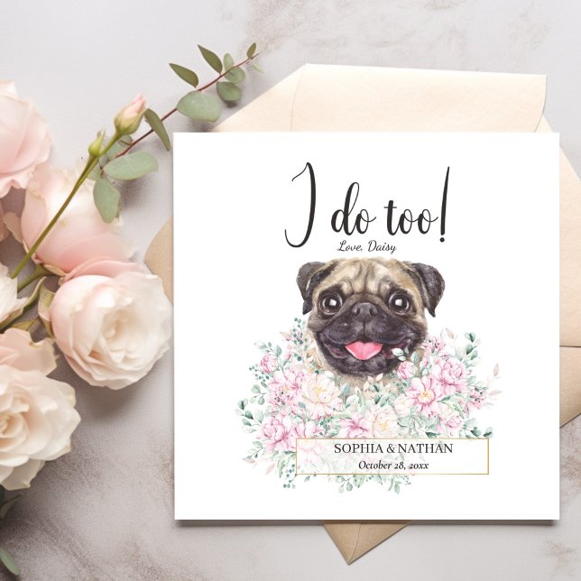 Mops Dog Wedding Cocktail Napkins Serviette (Von Creator hochgeladen)