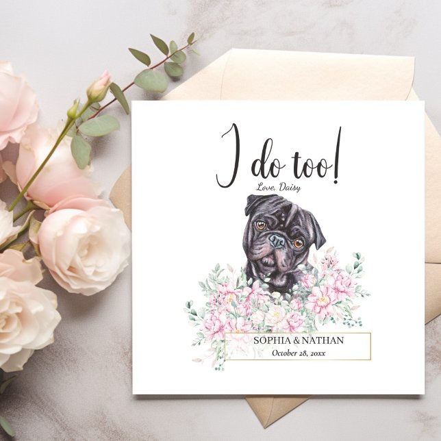 Mops Dog Wedding Cocktail Napkins Serviette (Von Creator hochgeladen)
