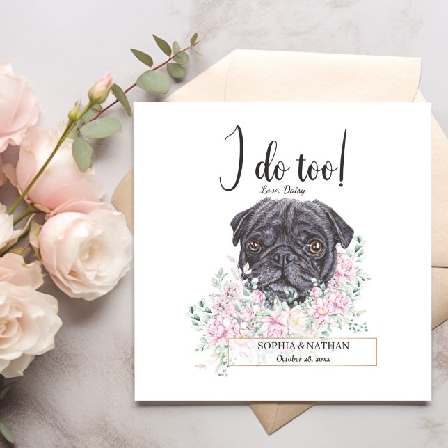 Mops Dog Wedding Cocktail Napkins Serviette (Von Creator hochgeladen)