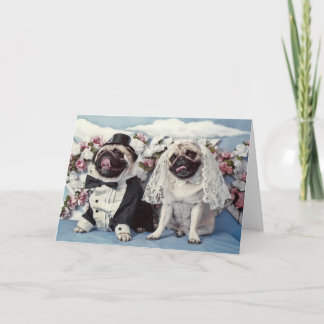 Mops Dog Wedding Karte