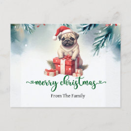 Mops Dog Weihnachten Thema Postkarte