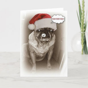 Mops Dog Weihnachtskarte Feiertagskarte