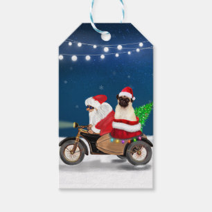 Mops Dog Weihnachtsmann Geschenkanhänger