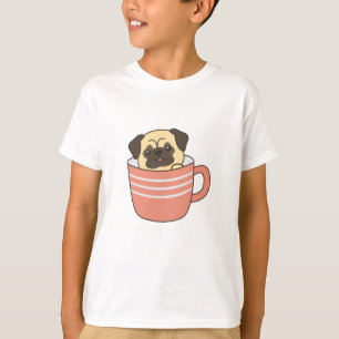 Mops Dog Welpe Freunde Hunde in Tasse T-Shirt