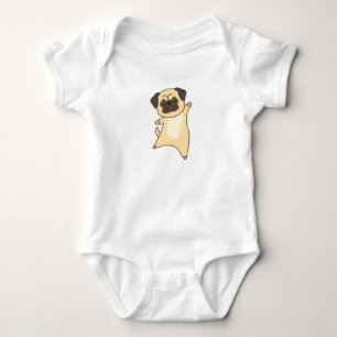 Mops Dog Welpe niedlicher Tiere für Kinder Hunde Baby Strampler