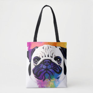 Mops Dog Wilde Natur Tierfarben Malerei