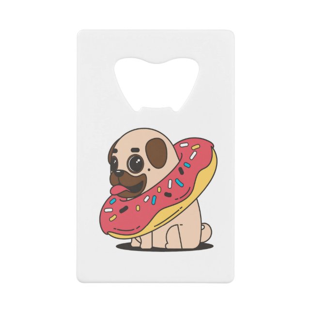 Mops Donut Geldbeutel Flaschenöffner (Vorderseite)