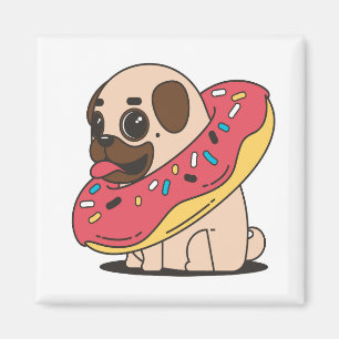 Mops Donut Magnet