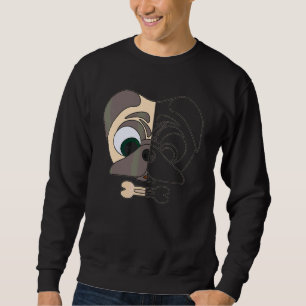 Mops druckt Kopf Puggle Tierporträt mit Mops 2 Sweatshirt