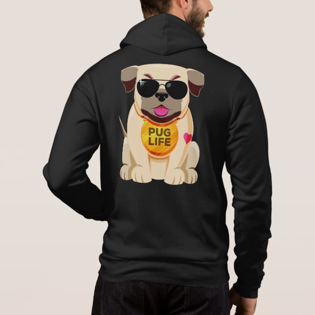 Mops Eigener Text / Name Hoodie (Rückseite)