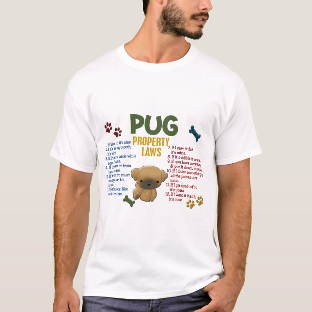 Mops-Eigentums-Gesetze 4 T-Shirt (Vorderseite)