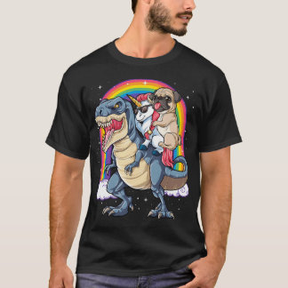 Mops Einhorn Dinosaurier T Rex T Kinder Mädchen Fr T-Shirt