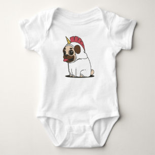 Mops Einhornhundin Baby Strampler
