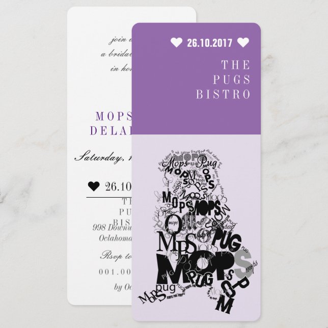 Mops Einladung (Vorne/Hinten)