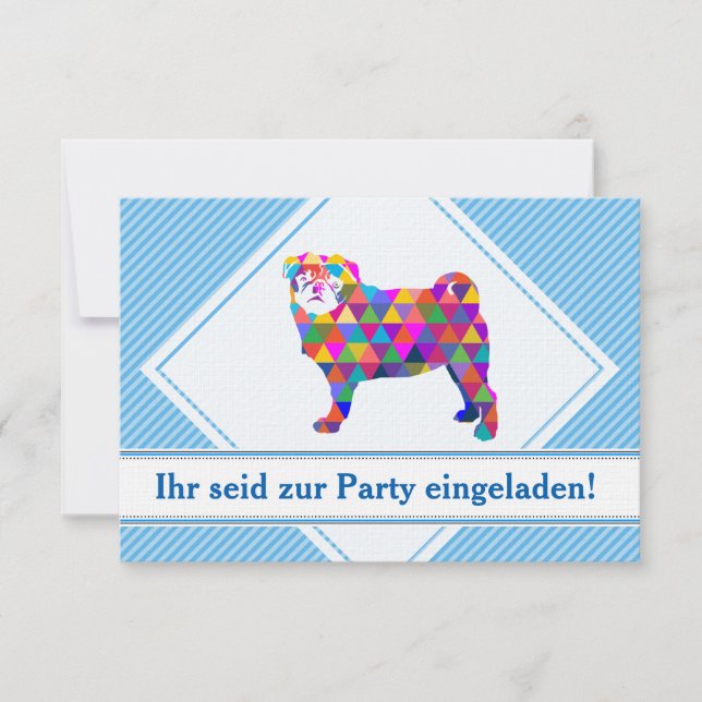 Mops Einladungen (Vorderseite)
