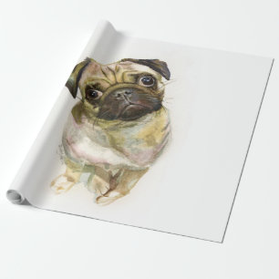 Mops Face Art Print Niedlicher Mops Hund Geschenkpapier