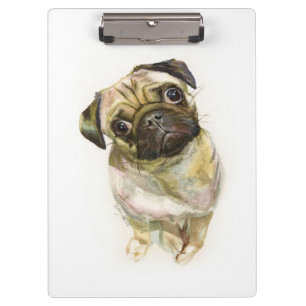 Mops Face Art Print Niedlicher Mops Hund Klemmbrett