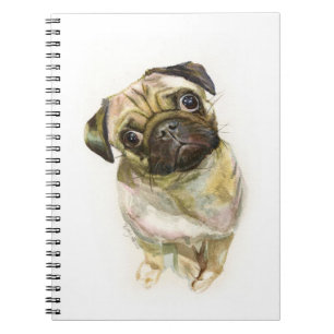 Mops Face Art Print Niedlicher Mops Hund Notizblock