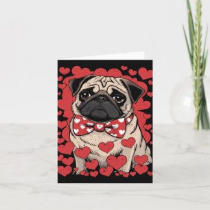 Mops Face Heart Gles Valentinstag Dog Lover Eigent Karte