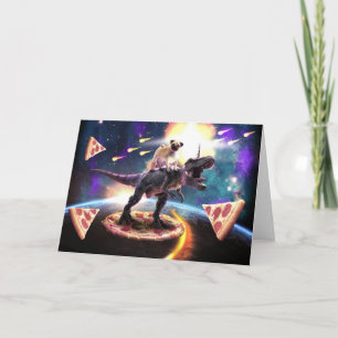 Mops fahren Dinosaurier Einhorn im Weltraum Karte