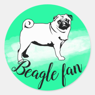 Mops-Fan-Aufkleber Runder Aufkleber