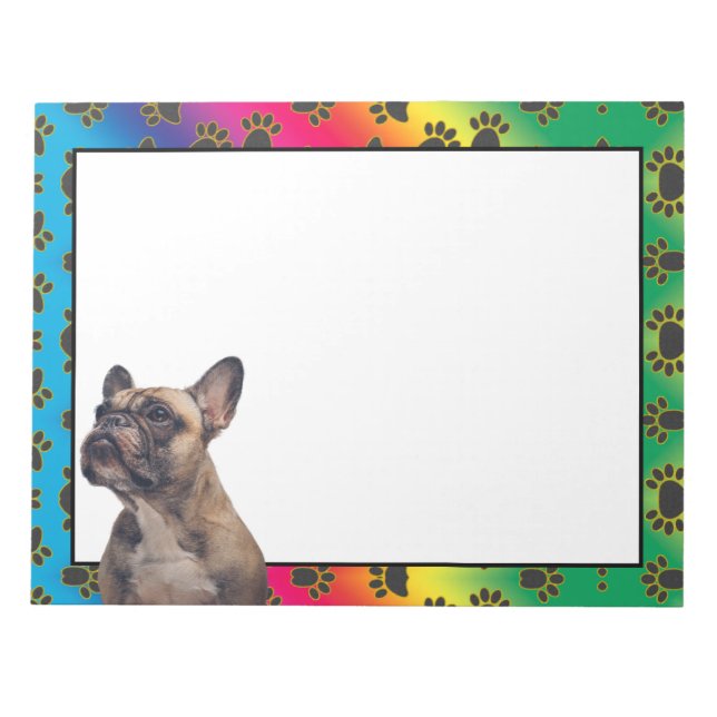 Mops farbenfrohe Hundekuchen Muster Notizblock (Vorderseite)