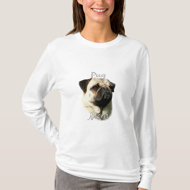 Mops (fawn) Mama 2 T-Shirt (Vorderseite)