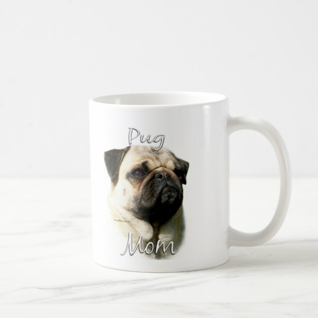 Mops (fawn) Mama 2 Tasse (Rechts)