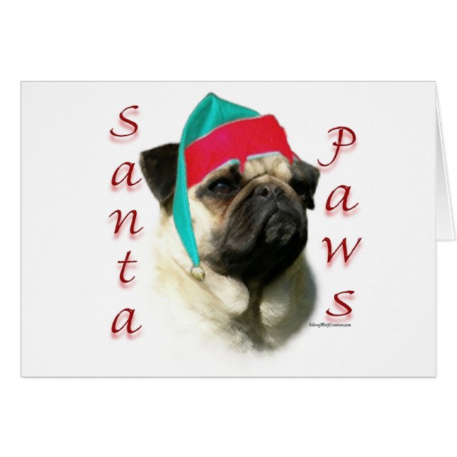 Mops (fawn) Santa Paws (Vorderseite (Horizontal))