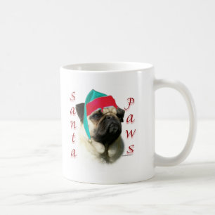 Mops (fawn) Santa Paws Kaffeetasse