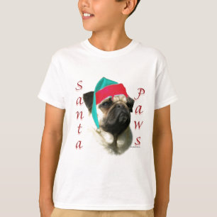 Mops (fawn) Santa Paws T-Shirt