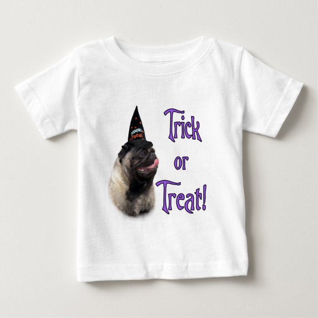 Mops (fawn) Trick Baby T-shirt (Vorderseite)