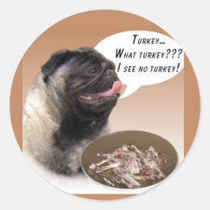 Mops (fawn) Türkei Runder Aufkleber