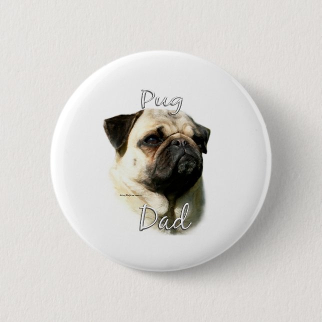 Mops (fawn) Vater 2 Button (Vorderseite)