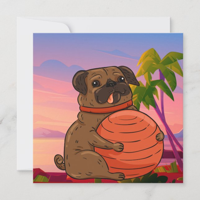 Mops Feiertagskarte (Vorderseite)