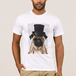 Mops, Festhund und Hut T-Shirt
