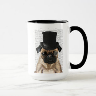 Mops, Festhund und Hut Tasse