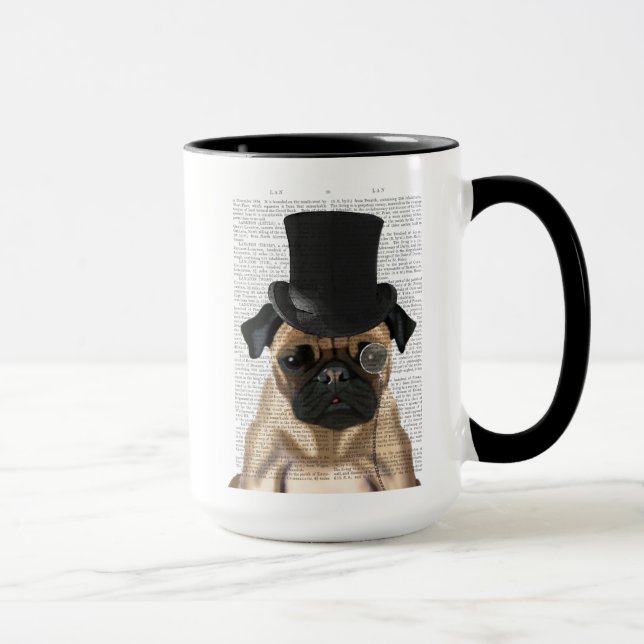 Mops, Festhund und Hut Tasse (Rechts)