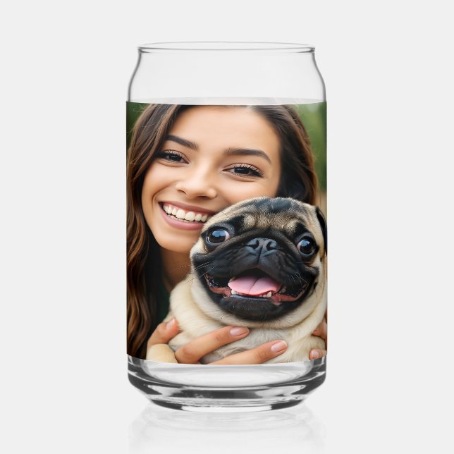 Mops-Foto personalisieren anpassen Dosenglas (Vorderseite)