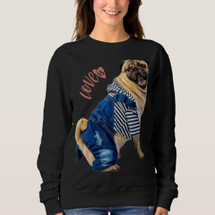 Mops Frauen Männer Mops Mama Vater Leben Liebe Hun Sweatshirt
