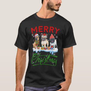 Mops Frohe Weihnachten Hund Kostüm für Männer Frau T-Shirt