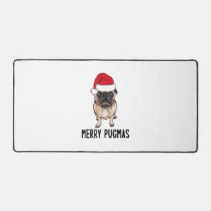 Mops Frohe Weihnachten Mops Merry Pugmas Schreibtischunterlage